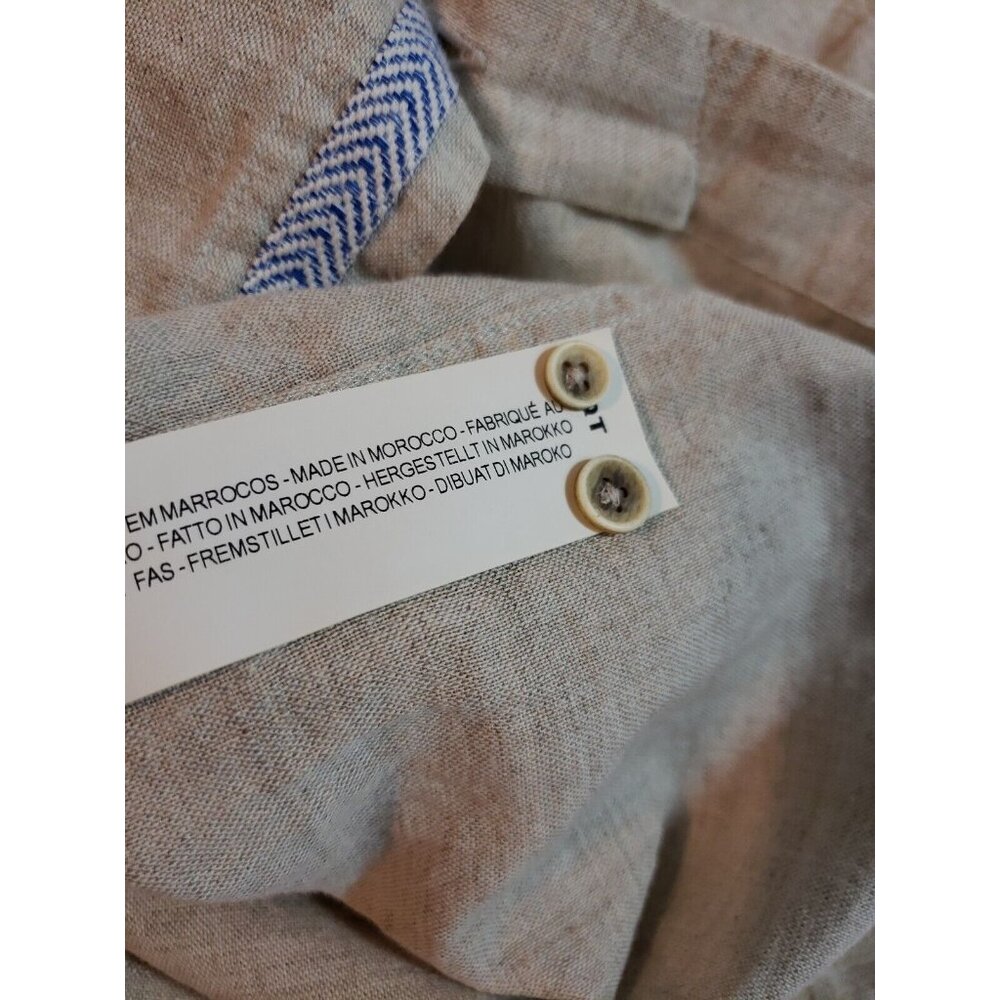 Zara Man Casual button up linen blend shirt slim fit Long Sleeve flip cuf size S - Picture 6 of 15